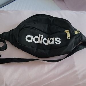 Adidas Black Waist Bag with Gold Accents